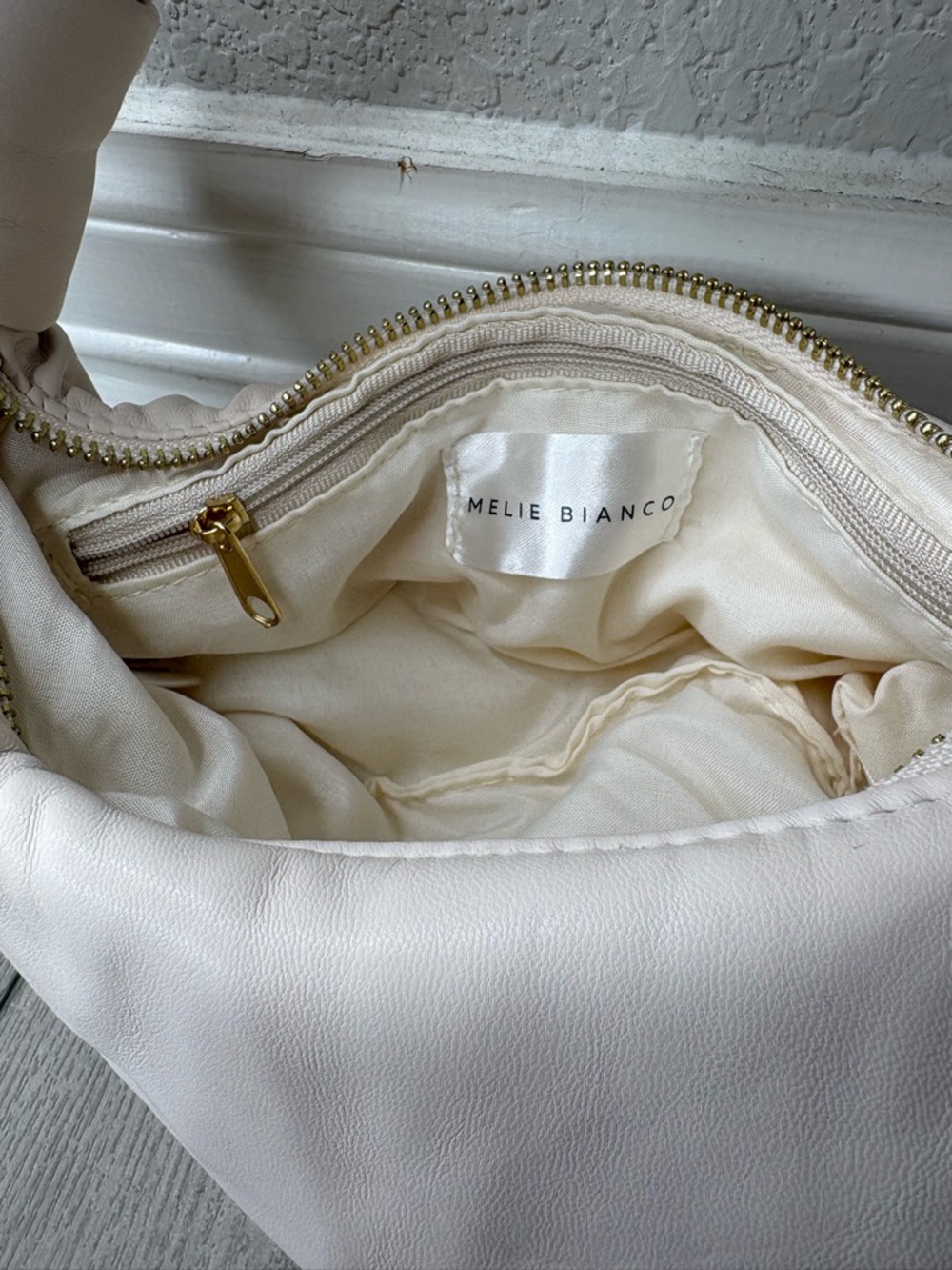 Melie Biianco Cream Knotted Handle Hobo Bag - Picture 4 of 5